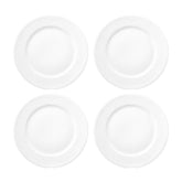 Porcelain Saturn dia.11" Round White Porcelain Plate (Set of 4)